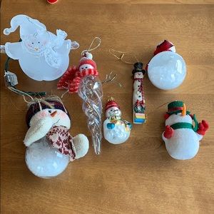 7-piece assorted snowman ornaments